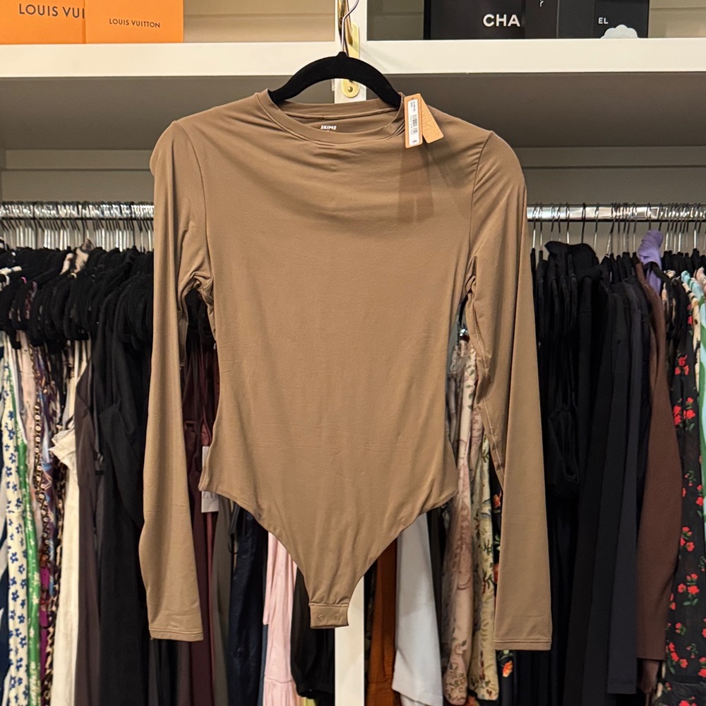 SKIMS Taupe Long Sleeve Bodysuit